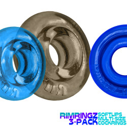 Oxballs Lot de 3 Cockrings Rimringz Gris-Bleus